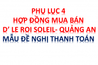 Phụ lục 4- HĐMB Chung cư Quảng An- Mẫu đề nghị thanh toán